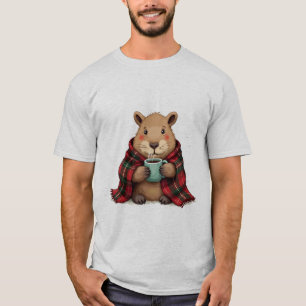 T-shirt Capybara Couverture Café Noël - Amoureux des Anima
