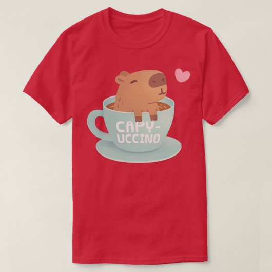 T-shirt Capybara Cute En Coupe Humour Capyuccino Pun (Design devant)