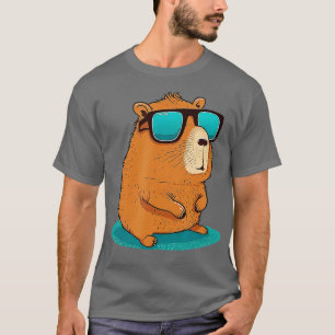 T-shirt Capybara Cute et drôles Capybara Cool Lunettes de