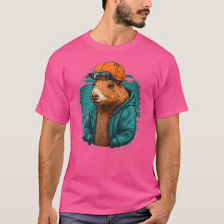 T-shirt Capybara Cute Et Funny Capybara Rap Dj Hip-Hop Rb