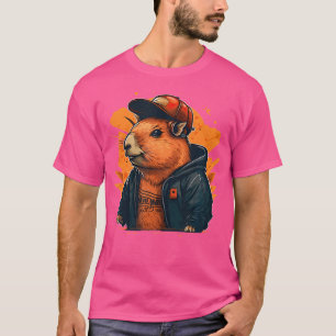 T-shirt Capybara Cute Et Funny Capybara Rap Dj Hip-Hop Rb