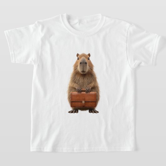 T-shirt Capybara d'affaires avec Porte-documents (Poser)