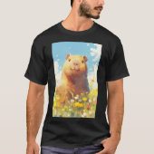 T-shirt Capybara dans le pré (Devant)