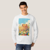 T-shirt Capybara dans un champ de rêves (Devant entier)