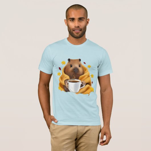 T-shirt Capybara dans une couverture confortable Fraîcheur (Devant entier)