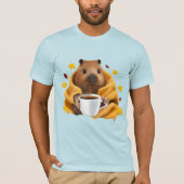 T-shirt Capybara dans une couverture confortable se détend (Devant)