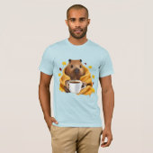 T-shirt Capybara dans une couverture confortable se détend (Devant entier)