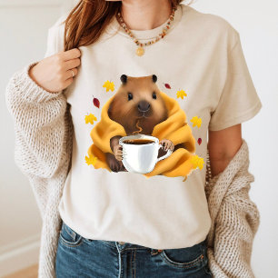 T-shirt Capybara dans une couverture confortable se détend