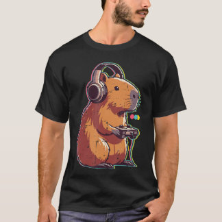 T-shirt Capybara de jeu Capy gamer cool rongeur hommes gar