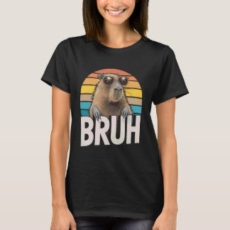 T-shirt Capybara de jeu drôle Bruh Rétro Capybara joueur B