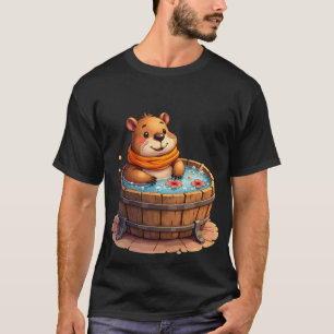 T-shirt Capybara décontracté dans un bain à remous Relaxat