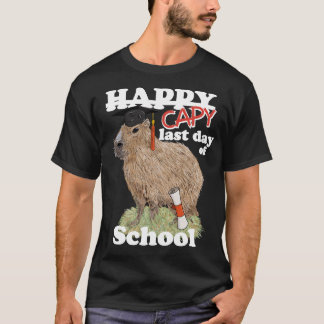 T-shirt Capybara diplômé dernier jour d'école heureux