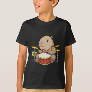 T-shirt Capybara Drummer Jouer des tambours Rongeurs Funny