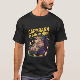 T-shirt Capybara En Mode Gamer Jeu Vidéo Capybara Stuff