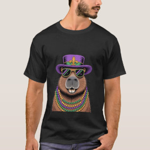 T-shirt Capybara en perles et chapeau – Art de la célébrat