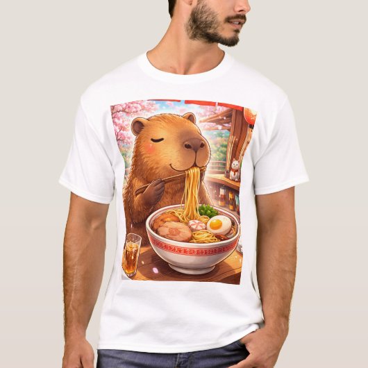 T-shirt Capybara enjoying Ramen (Devant)