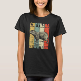 T-shirt Capybara Est Mon Spirit Animal Vintage Capybara En