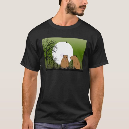 T-shirt Capybara Farcie Capy Bara Capibara Farcie Lune Cap (Devant)