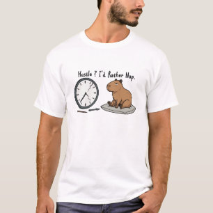 T-shirt Capybara Fatigué Humour "I'd Rather Nap"