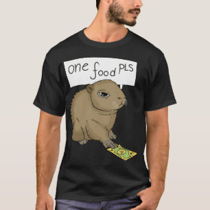 T-shirt Capybara Fatiguée Et Affamée. Un Nourriture S'Il V