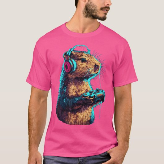 T-shirt Capybara Funny Jeux Vidéo Capybara (Devant)