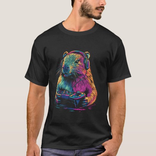 T-shirt Capybara Funny Jeux Vidéo Capybara (Devant)