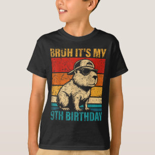 T-shirt Capybara garçon pour son 9ème anniversaire Bruh 9è