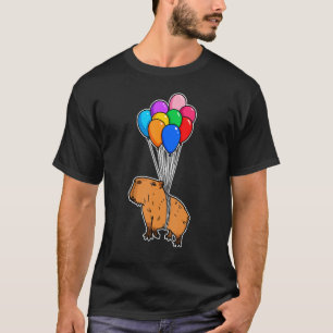 T-shirt Capybara Giant Cavy Avec Ballons Capibara Animal