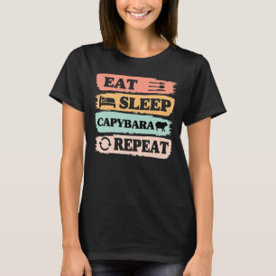 T-shirt Capybara Giant Rodent manger sommeil Capybara répé