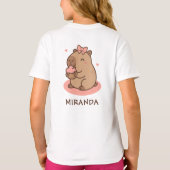 T-shirt Capybara Girls Personalised Cute Funny (Dos)