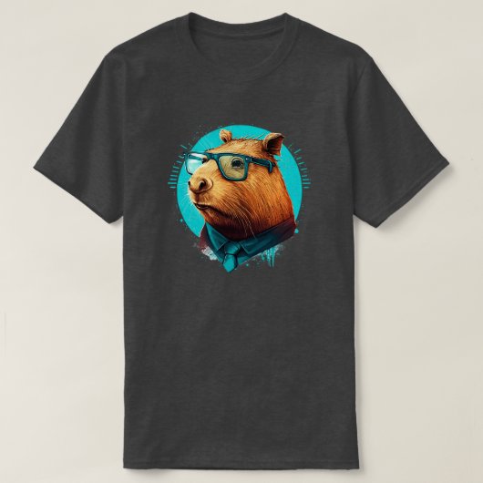 T-shirt Capybara Hipster (Design devant)