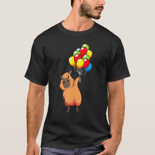 T-shirt Capybara Holding Balloons Carpincho Water Hog Birt