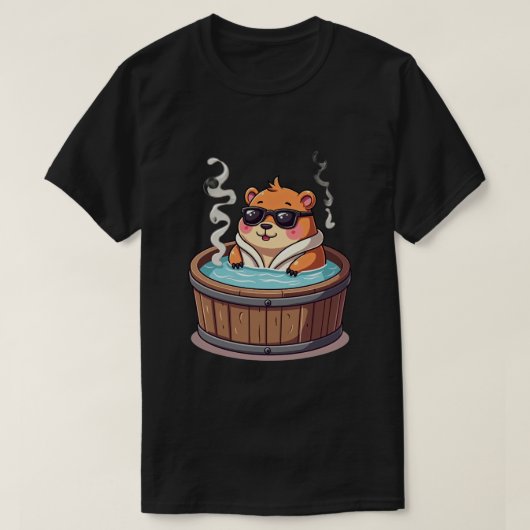T-shirt Capybara Hot Tub Relaxation Sticker Chill Vibes An (Design devant)