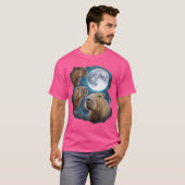 T-shirt Capybara Howling Sur La Lune (Devant entier)