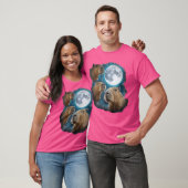T-shirt Capybara Howling Sur La Lune (Unisexe)