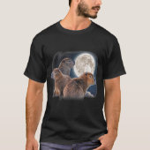 T-shirt Capybara Humour parodique Trois Capybaras et Lune (Devant)