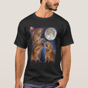 T-shirt Capybara Hurle À La Lune