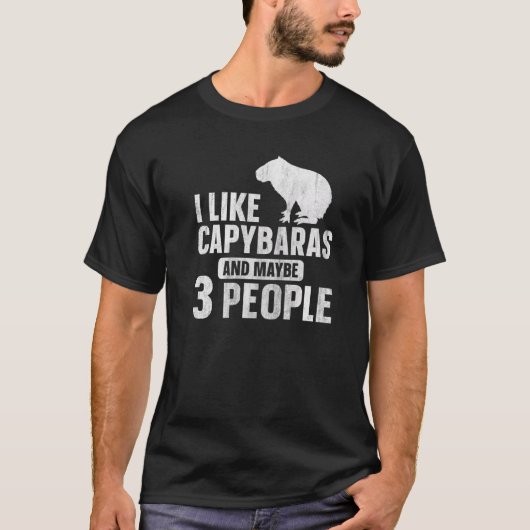 T-shirt Capybara I Like Capybaras And Maybe 3 People (Devant)