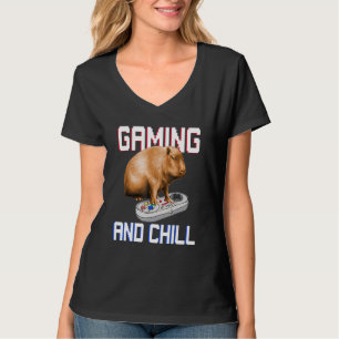 T-shirt Capybara Jouant à un Jeu Vidéo Faune Animal Capyba