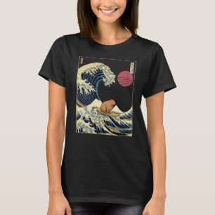 T-shirt Capybara Kanagawa Vague drôle Surf animal