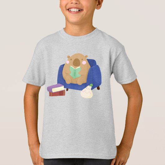 T-shirt Capybara Lecture (Devant)