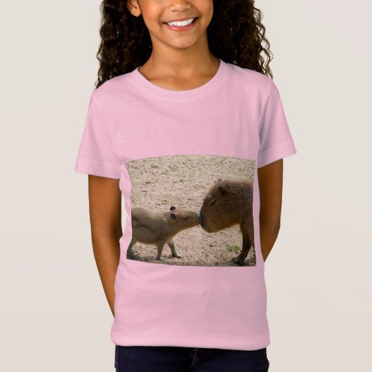 T-Shirt Capybara maman et bébé (Devant)