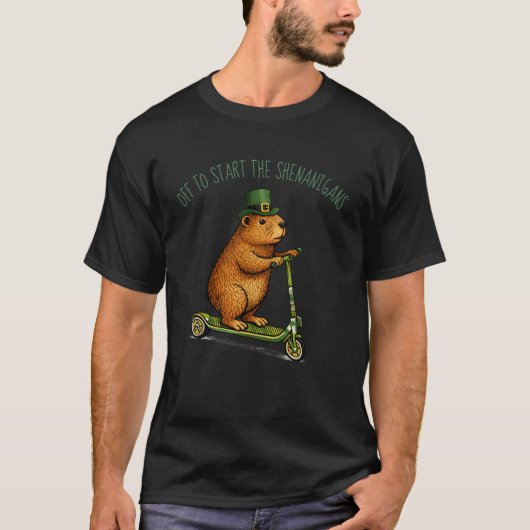 T-shirt Capybara Meme St. Patrick Jour de congé pour comme (Devant)