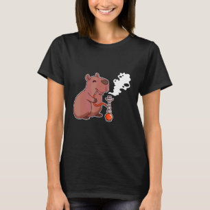 T-shirt Capybara Mignon Fumant Narguilé Shisha