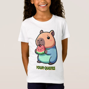 T-Shirt Capybara Mignon Mangeant de la Pastèque