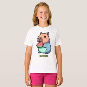 T-shirt Capybara Mignon Mangeant de la Pastèque