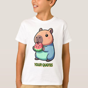 T-shirt Capybara Mignon Mangeant de la Pastèque