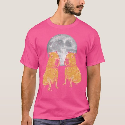 T-shirt Capybara Moon Funny Capybaras (Devant)