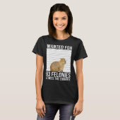 T-shirt Capybara Mugshot Recherché Pour 93 Felonies À Trav (Devant entier)