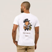  T-Shirt – Capybara Music Mood (Achterkant volledig)